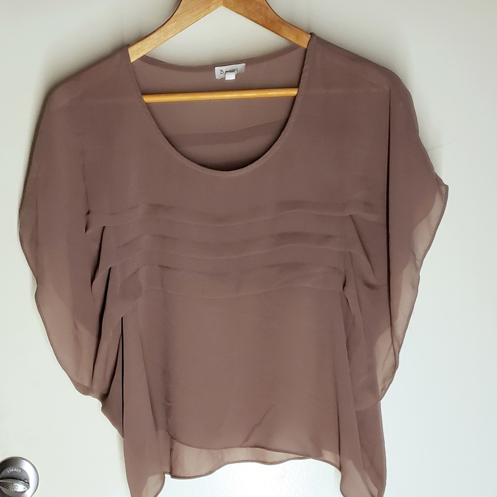 Brown flowy crop blouse